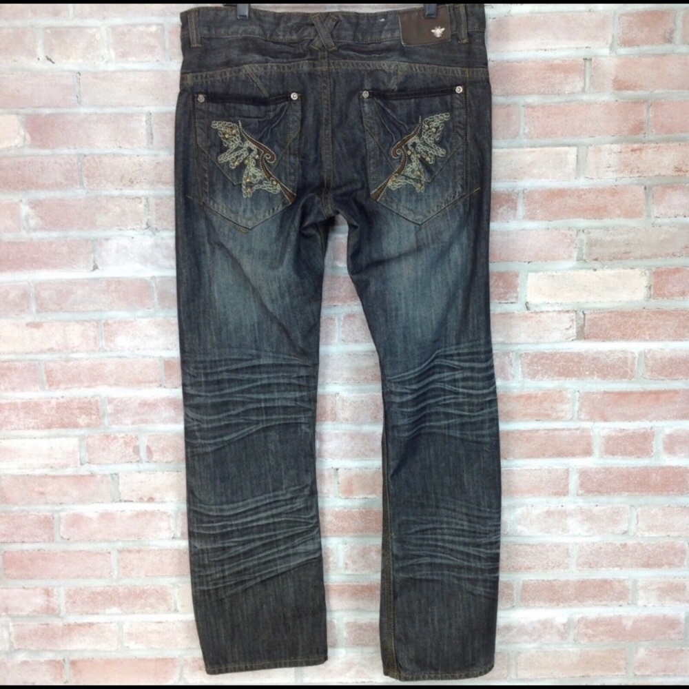 Bee Jeans Slim Fit Distressed Embroidered Designer